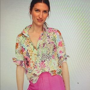 J Crew Ratti  Popover top